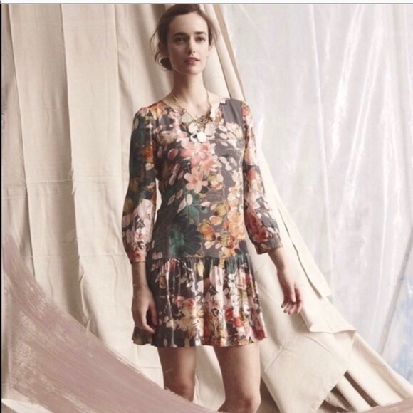 RARE Anthropologie Meadow Rue Drop Waist Dress - Picture 1 of 6